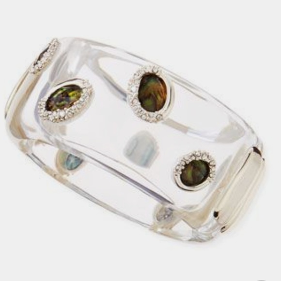 Alexis Bittar Jewelry - Alexis Bittar clear Lucite & smoky quartz bangle
